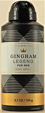Bath & Body Works GINGHAM LEGEND Deodorant Deodorizing Body Spray for Men 3.7OZ