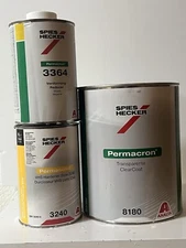 Axalta Spies Hecker  8180 Clear Coat, 3364 Reducer, 3240 Hardner Free Shipping !