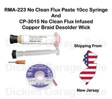 RMA-223 NO CLEAN FLUX PASTE SYRINGE 10cc & CP-3015 COPPER DESOLDERING WICK 3mm