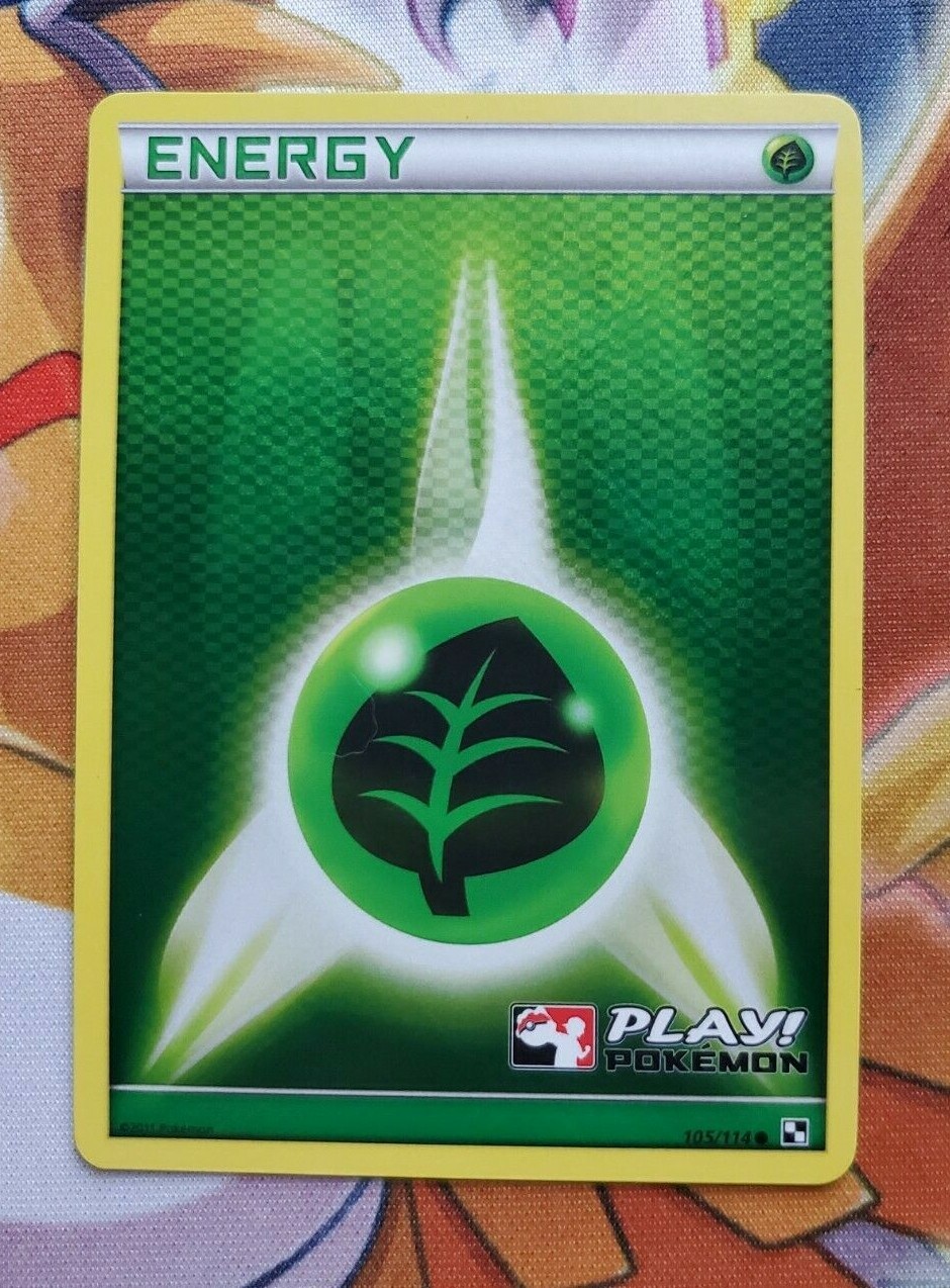 Grass Energy 105/114 English Crosshatch Play League Promo Pokemon LP