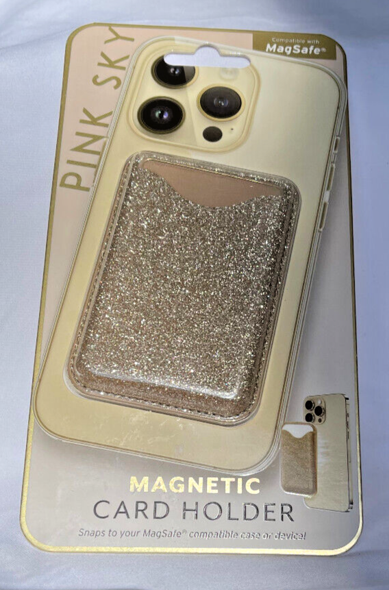MagSafe-Compatible iPhone Card Holder in Pink Sky Gold-image