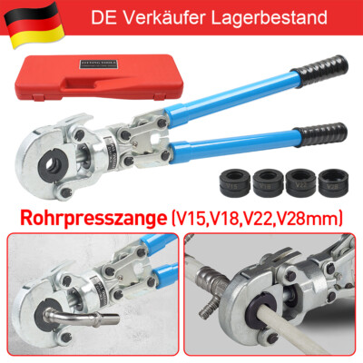 Rohrpresszange 360° V-Kontur Presszange 15-28mm New Pressfittinge Preßzange DHL