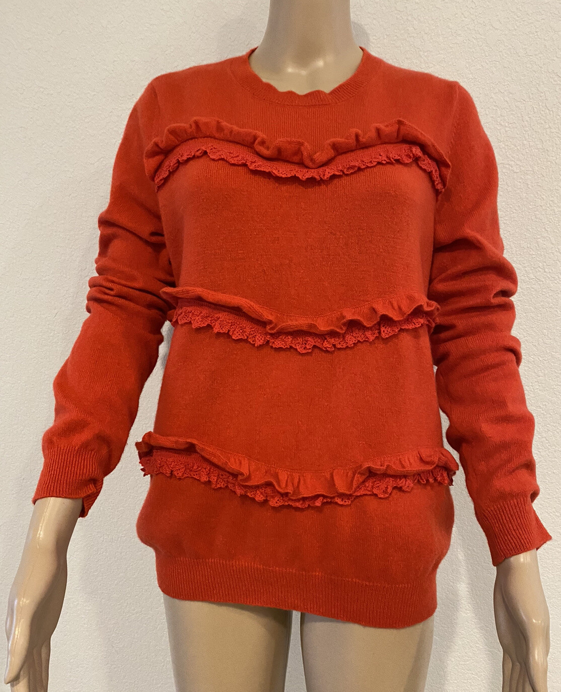 Sezane Andreas Pullover Sweater Medium Ruffled Wo… - image 9