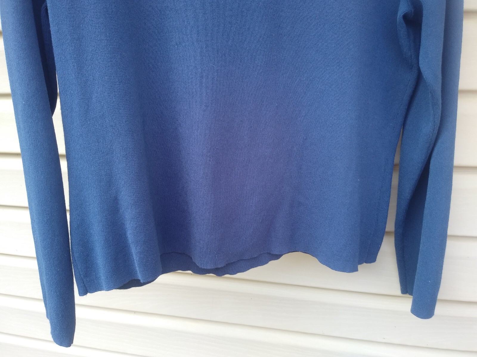 TOP TALBOTS NAVY BLUE KNIT BASIC LONG SLEEVE Sz XL - image 4