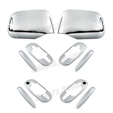 Accessories Chrome Side Mirror + Door Handle Covers For Honda CR-V 1997-2001