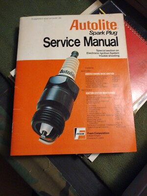 Autolite Spark Plug Service Manual (1980, Paperback, Illustrated