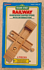 Vint/1995 TootsieToy Sesame Street Railway HARDWOOD BUFFER STOPS W/ INTERSECTION