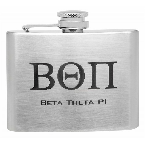 4oz Stainless Steel Hip Flask with Greek Fraternity Letters - Bild 1 von 1