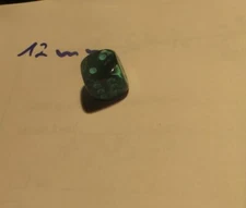 Crystal Caste - Satin green d6 pips 12 mm - OOP dice