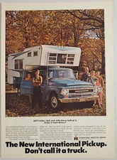 1968 Print Ad International Travelette 6 Passenger Pickup Trucks with Camper Top