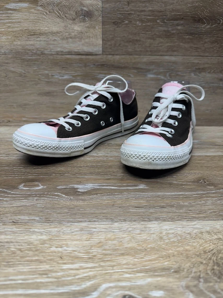Sneakers basse donna Converse in tela marrone e rosa taglia 9