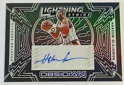 2020-21 Panini Obsidian Lightning Strike LS-HOW Hakeem Olajuwon Autograph 44/49