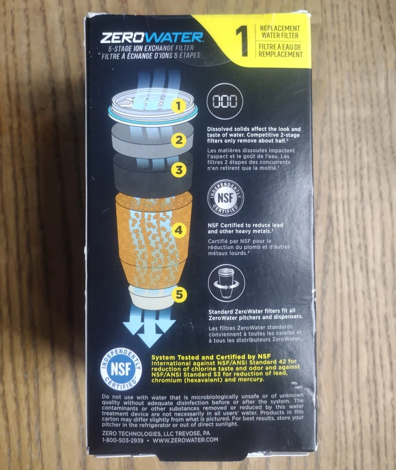 Authentic Zero Water (1 Pack) 5 stage Advanced Filtration Replacement Filters - Image 2 of 3