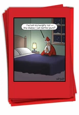 B2487XSG Set of 12 Lost Naughty List Unique Funny Christmas Cards /Envelopes