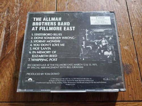 The Allman Brothers Band at Fillmore East Double CD - Picture 2 of 2