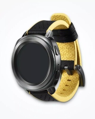 Samsung Galaxy Watch Strap by Strap Studio Black/Yellow 20mm for Gear Sport