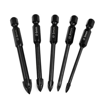 5pcs Cross Alloy Drill Bit Tip  Efficient Drilling Tool Multifunctiona