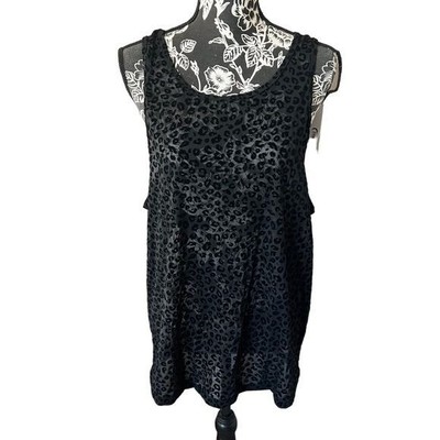 black leopard mesh tank zyia