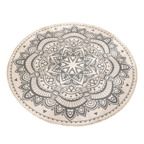 35In Round Floor Mat National Style Home Living Room Boho Printed Mat Area Rug - Picture 11 of 28