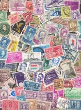LOT OF **100** U.S. POSTAGE STAMPS FROM THE LATE 1800'S UP THROUGH THE 1980'S