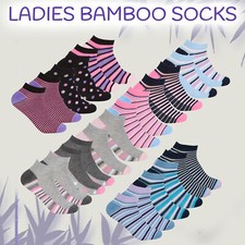 3 Pairs Ladies Bamboo Socks Trainer Liner Soft Anti Bcaterial Size 4 5 6 7 UK