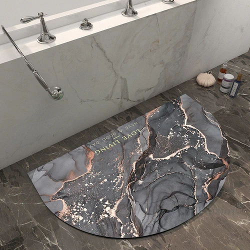 Badematte Duschvorleger rutschfest Marmor Kieselgur schnelltrocknend super saugfähig - Bild 11 von 12