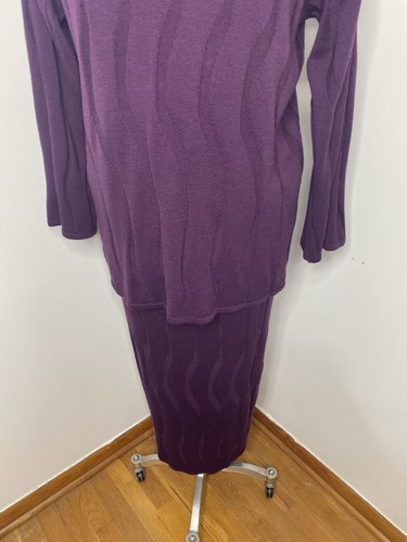 Uniqlo Marimekko Wool Dress Long Sleeve Purple Sz M 2ps Sweater Skirt Set Maxi - Picture 5 of 14