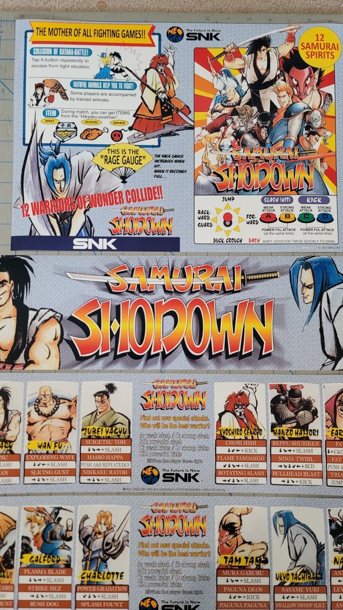 Neo Geo Samurai Shodown Marquee for Taito Vewlix Cabinet SNK | eBay