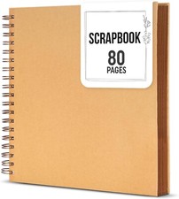 Zenacolor Scrapbook Photo Album Memory Book, 80 Pages 8x8 Inch, Wedding, Brown