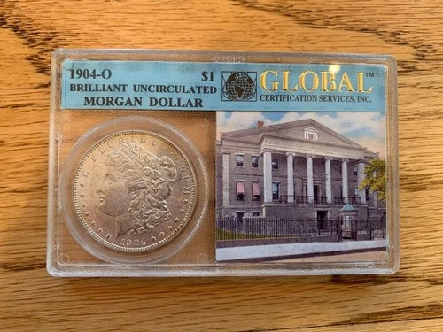 1904 O Morgan Silver Dollar BU Global Certification Services Uncirculated 90%