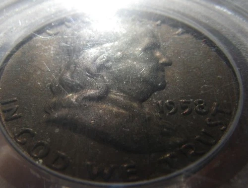 1958-D Silver Franklin Dollar PCGS MS65 Dark Color Toned