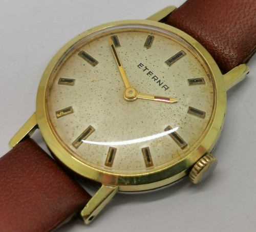 Vtg 1960 Eterna Gold Plated 17 Jewel Slimline Gold Plated Ladies Watch Cal 1435K - Picture 7 of 17