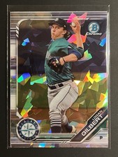 2019 Bowman Draft Chrome Sapphire Logan Gilbert #BDC-173 Refractor (RC) Mariners