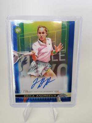 2024 Topps Chrome Tennis Erika Andreeva #TCA-EAA - Rookie Autograph Blue 137/250