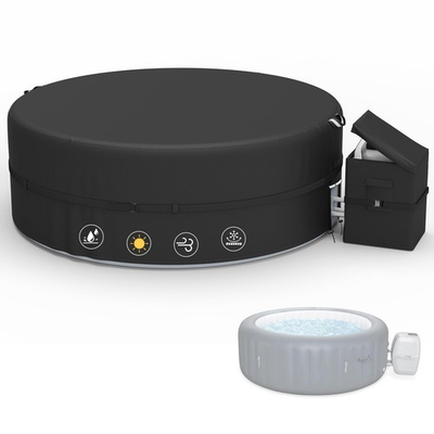 #ad HIGHTQURO Portable Hot Tub Cover with Heater Pump 86.5quot;D x 27quot;H Black $120.20