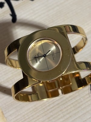 Vintage Marcel Boucher Cutout Hinged Wide Cuff Bracelet Manual Watch Works