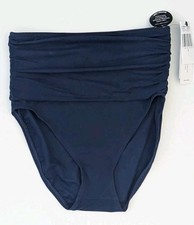 Carmen Marc Valvo High Waist Bikini Bottom, Midnight, Women's Small