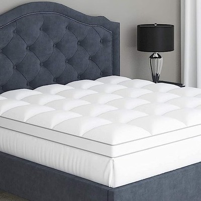 Sleep Mantra Mattress Topper Soft 100% Cotton Fabric - Full Size - 2 Pack