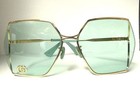 Gucci 0817 Square Fork Rimless Metal Sunglasses Gold Green, GG0817S — photo 1