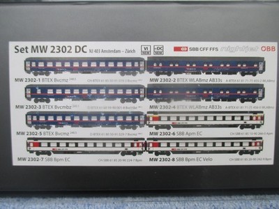 LS-Models Models  World MW 2302 DC SBB ÖBB CFF FFS Nighjet  403 8 tlg. Set  neu
