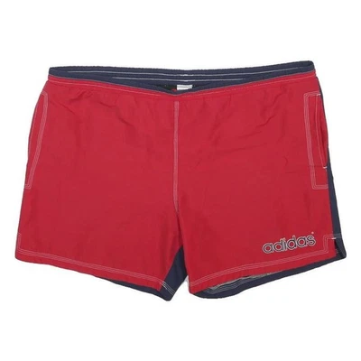 ADIDAS Shorts Homme Casual Polyester Rouge & Marine Logo Sport XL - Photo 1/4