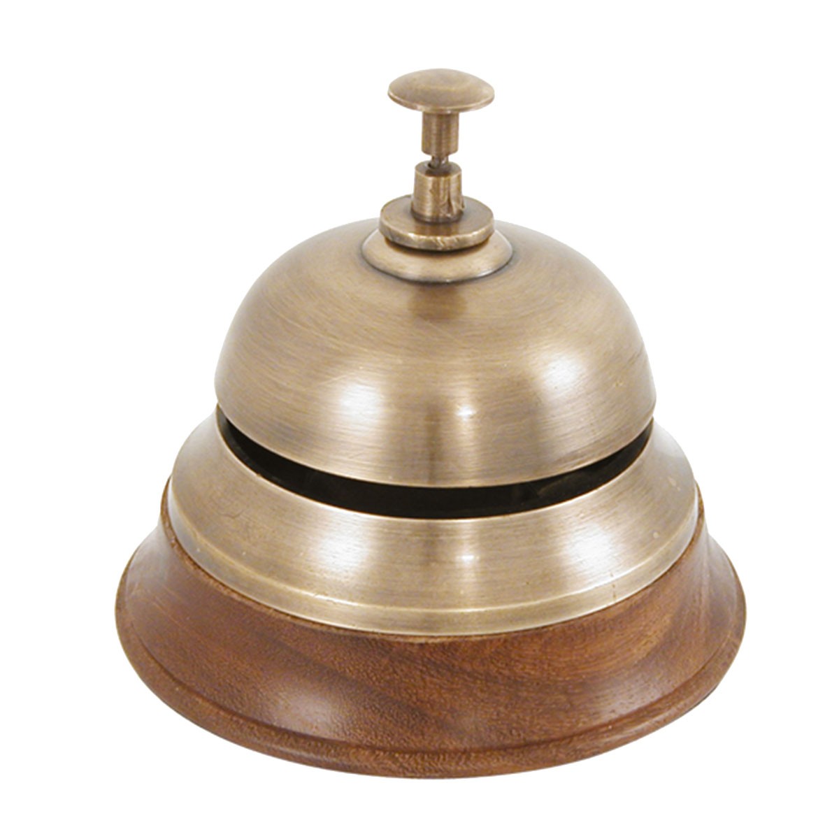 Cloche de comptoir en laiton vieilli pour entrée de magasin et gîte
