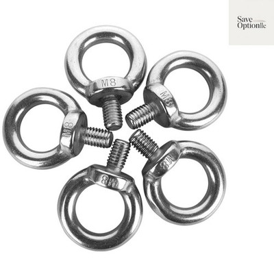 5 Pieces M8 Male Thread Machinery Shoulder Lifting Ring Eye Bolts