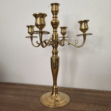 Vintage Brass Candelabra w/5 Taper Candle Holders Classic Ornate LARGE 14 tall 