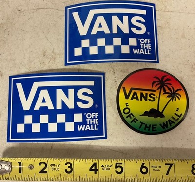 Lot 3 Vans Off The Wall Stickers Skateboard 2 Shoes Round Palm Trees
