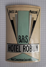 Hotel Roblin Paris France Frankreich luggage label Kofferaufkleber 