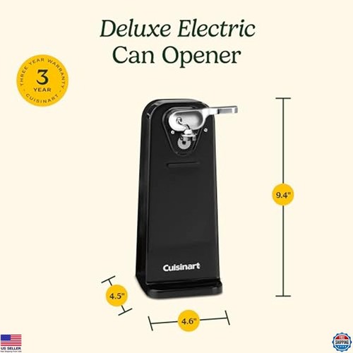 Deluxe Electric Can Opener, Black, Easy One-Touch Operation, Kitchen Tool - Picture 6 of 6