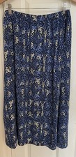 Vintage California Krush Midi Skirt Sz 20 XL Pull On USA Made Blue Print Modest