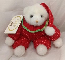 Russ Baby Beany Caress Soft Pets Plush Teddy Bear 5" Sitting Red Clown Outfit