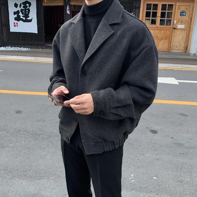 2024 Loose Casual Men's Solid Color Jacket, Fashion Daily Commuting Windproof Sh